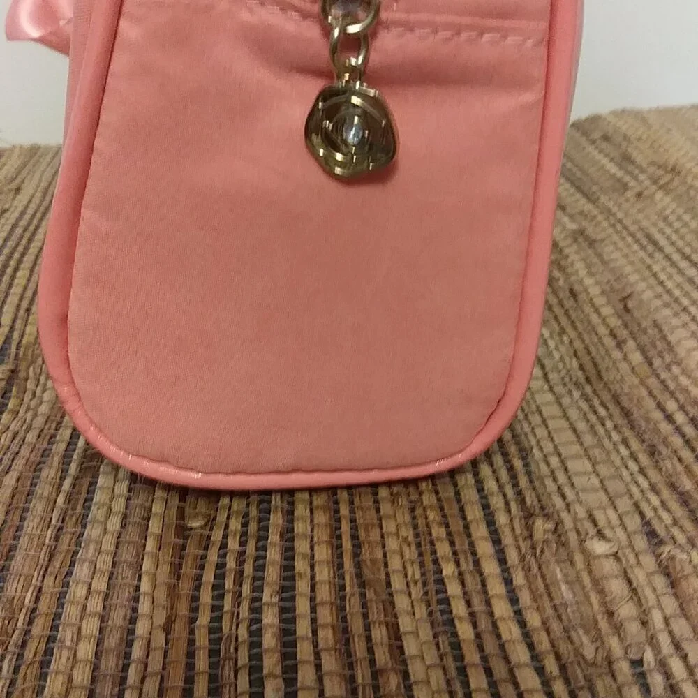 💅 LANCOME Pink Ribbon Makeup Bag  NWOT Travel Vanity Flex  Coquette-Core Cutie